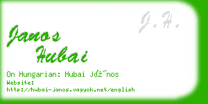 janos hubai business card